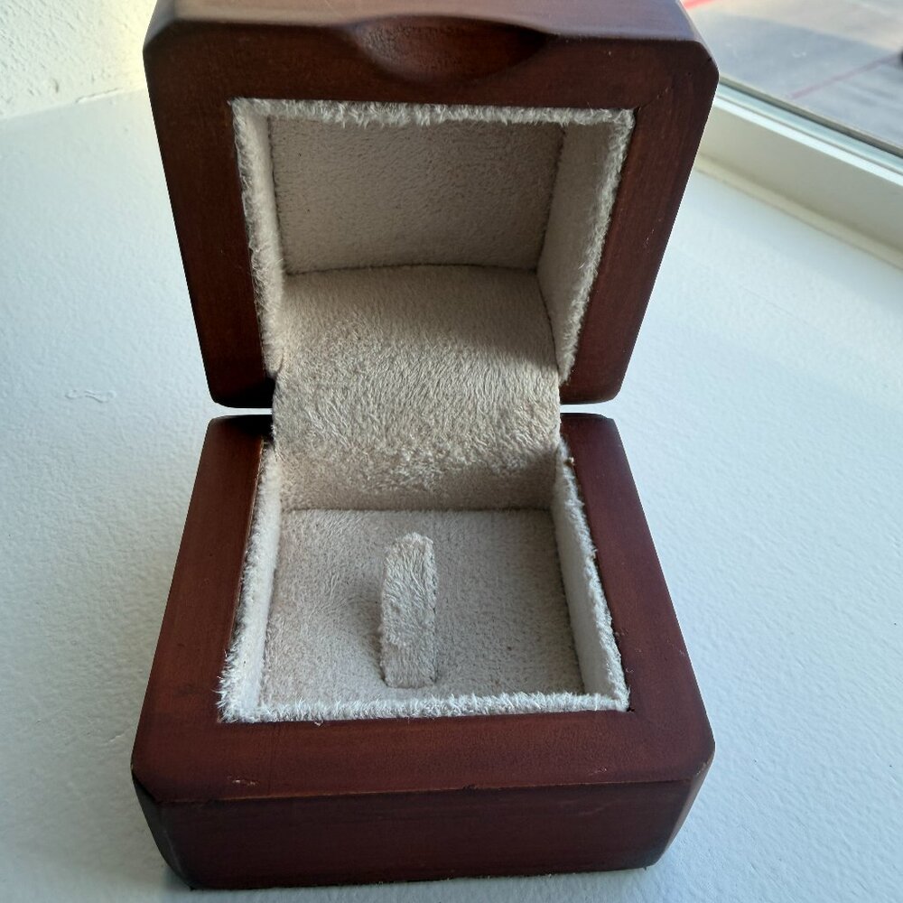 Wooden Ring Box with Velvet Interior